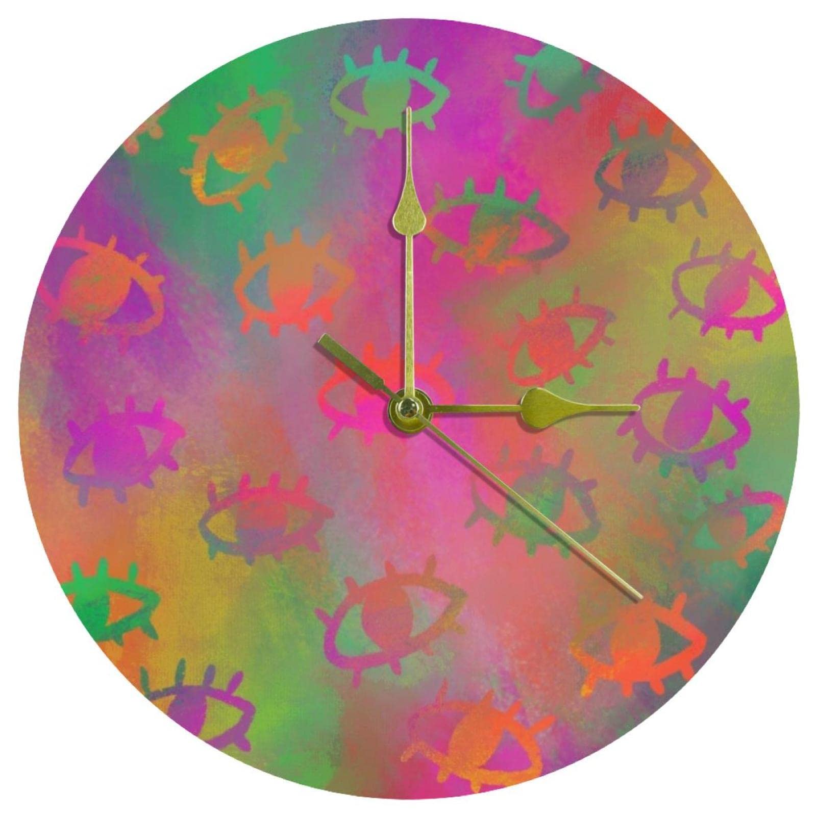 Horloge murale à piles en acrylique de 24 cm avec cadran rond non gradué