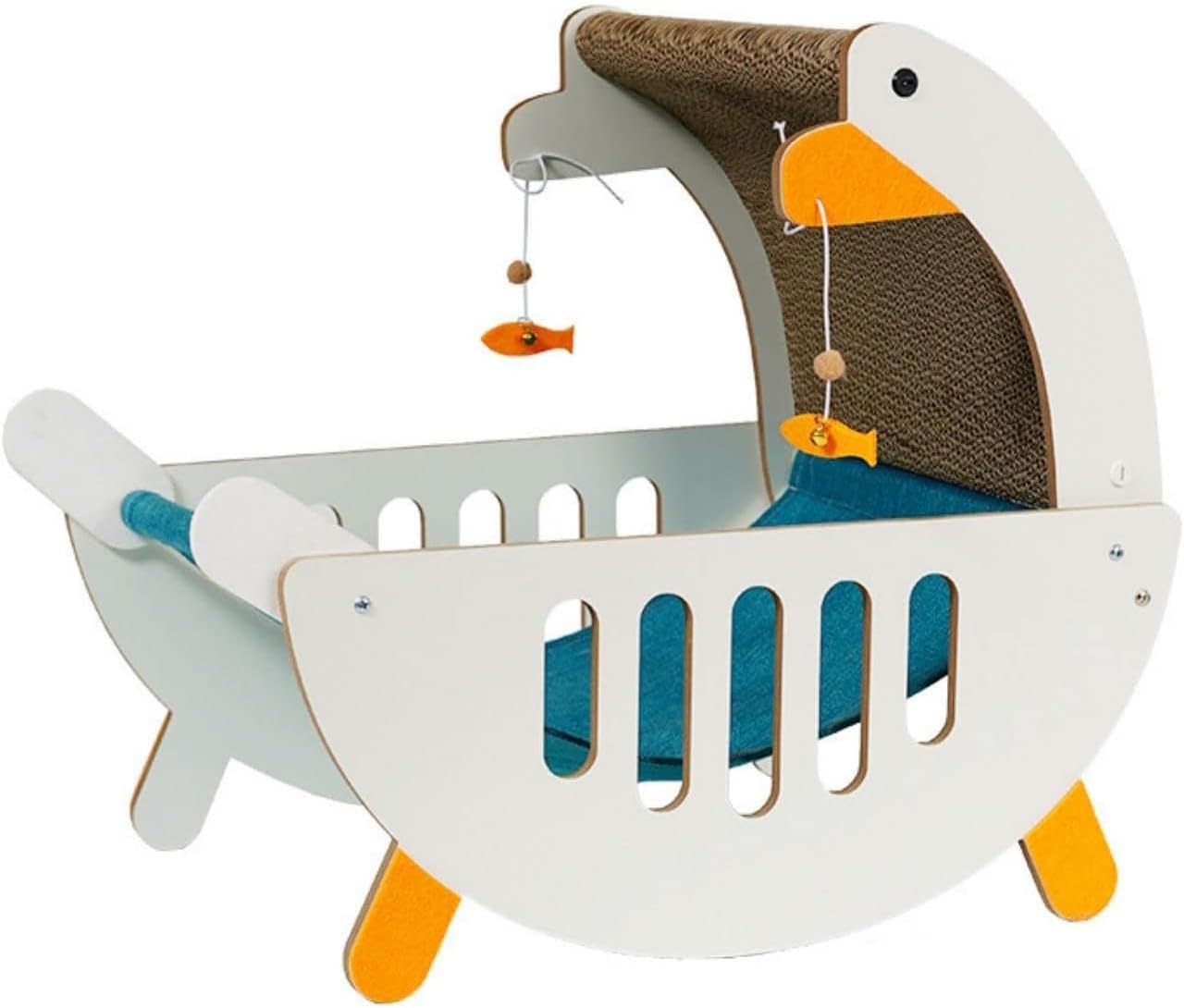 3-in-1 cat Hammock with Scratcher pad and Dangle Toy