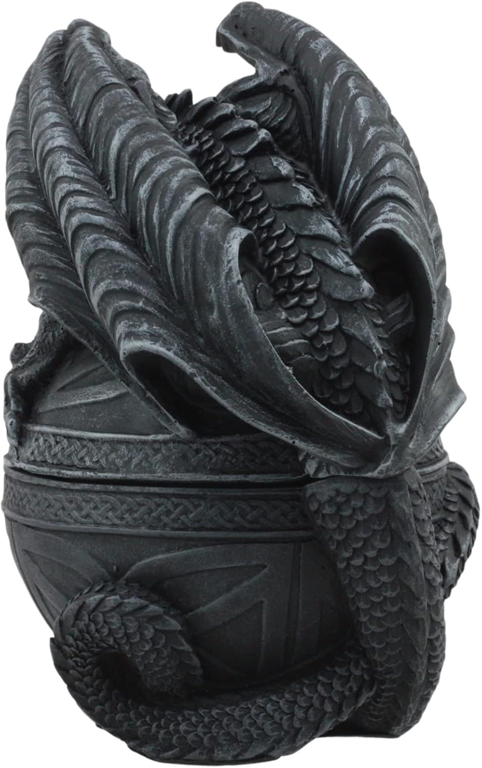 Ebros Bone Collector Celtic Druid Dragon Sitting Atop Gyrosphere Orb Jewelry Box Statue 6.5"Tall Mythical Fantasy Dungeons And Dragons Trinket Decorative Box Figurine