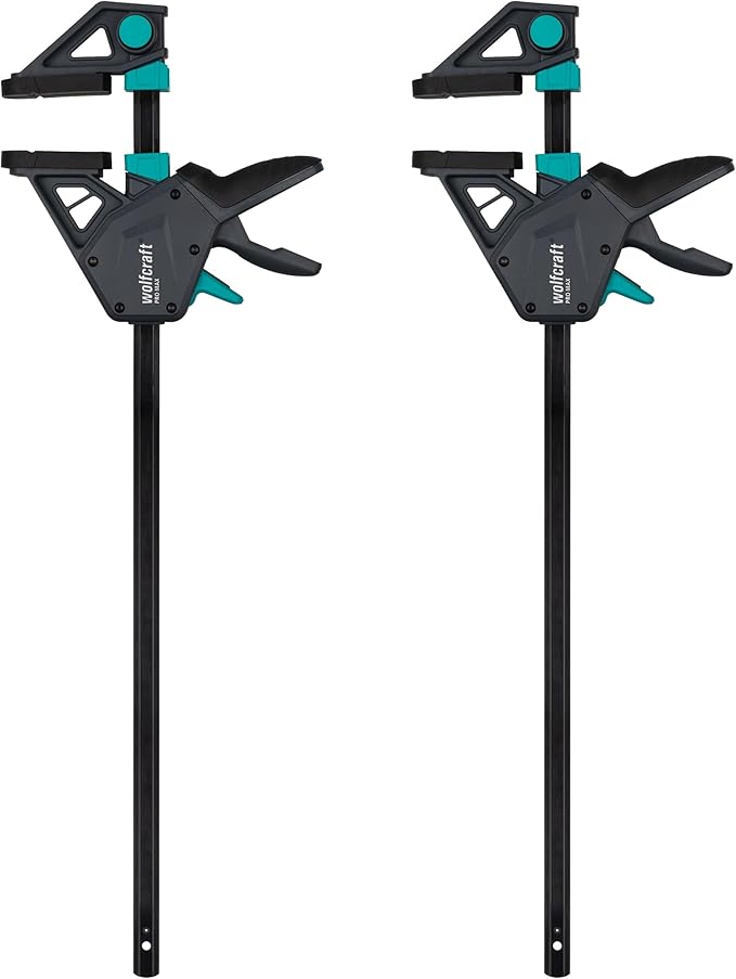 wolfcraft 8662060 - Lot Serre-Joints à une main PRO - Force de serrage 250kg - Ouverture 450 mm
