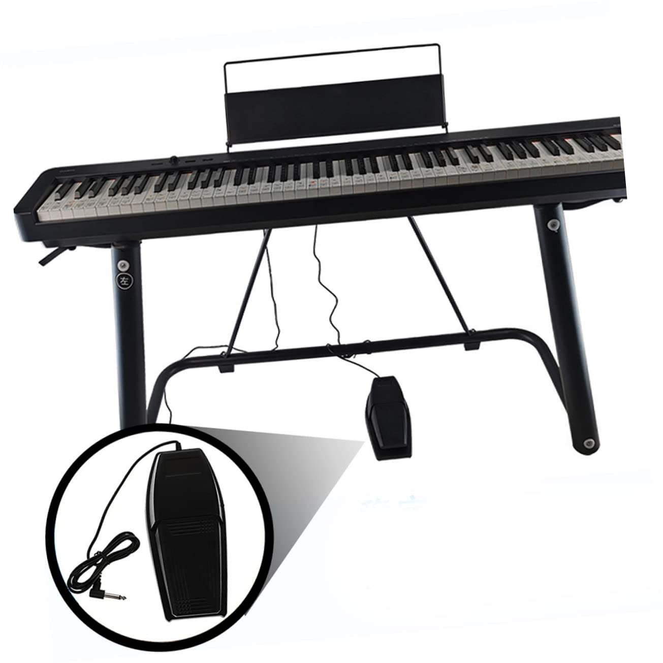 Pedale Sustain per Pianoforte Nero in Gomma e Abs, Resistente e Durevole, Accessorio per Tastiere Elettroniche e Pianoforti Digitali