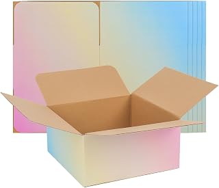 Cute Colorful Shipping Boxes, 8x8x4 Inch Gift Packaging Boxes, Pack of 30