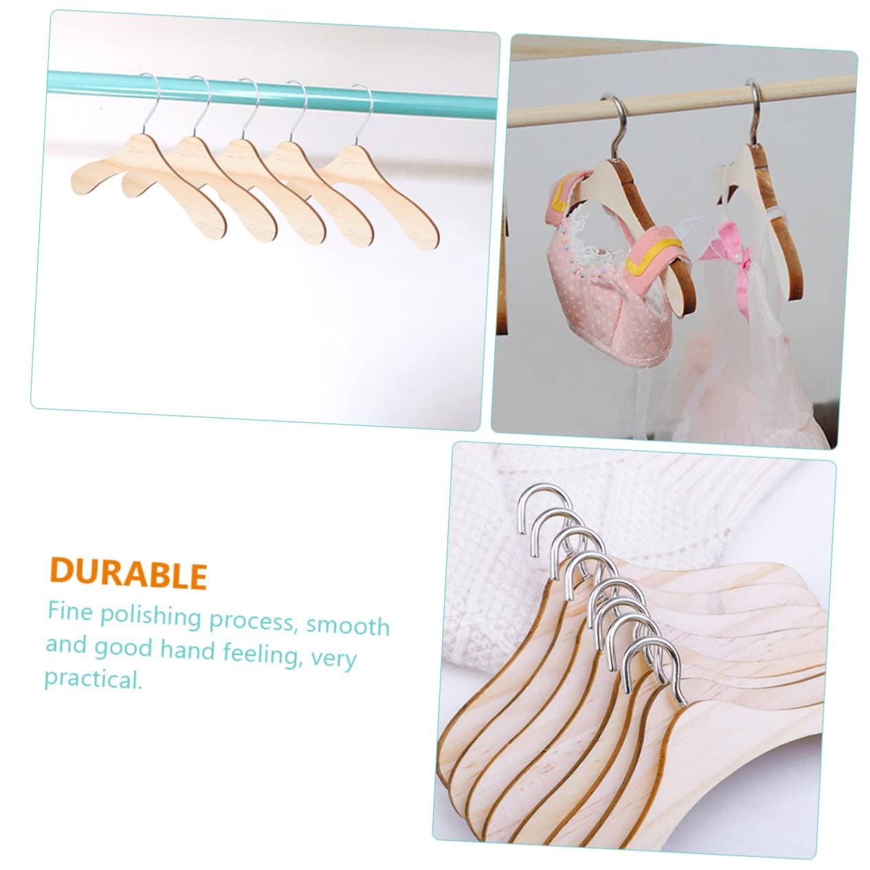 TIDTALEO 12Pcs Doll Clothes Hangers Clothes Racks for Doll Outfits for Organizing Doll Wardrobe Compact Lightweight Design for Clothes Storage