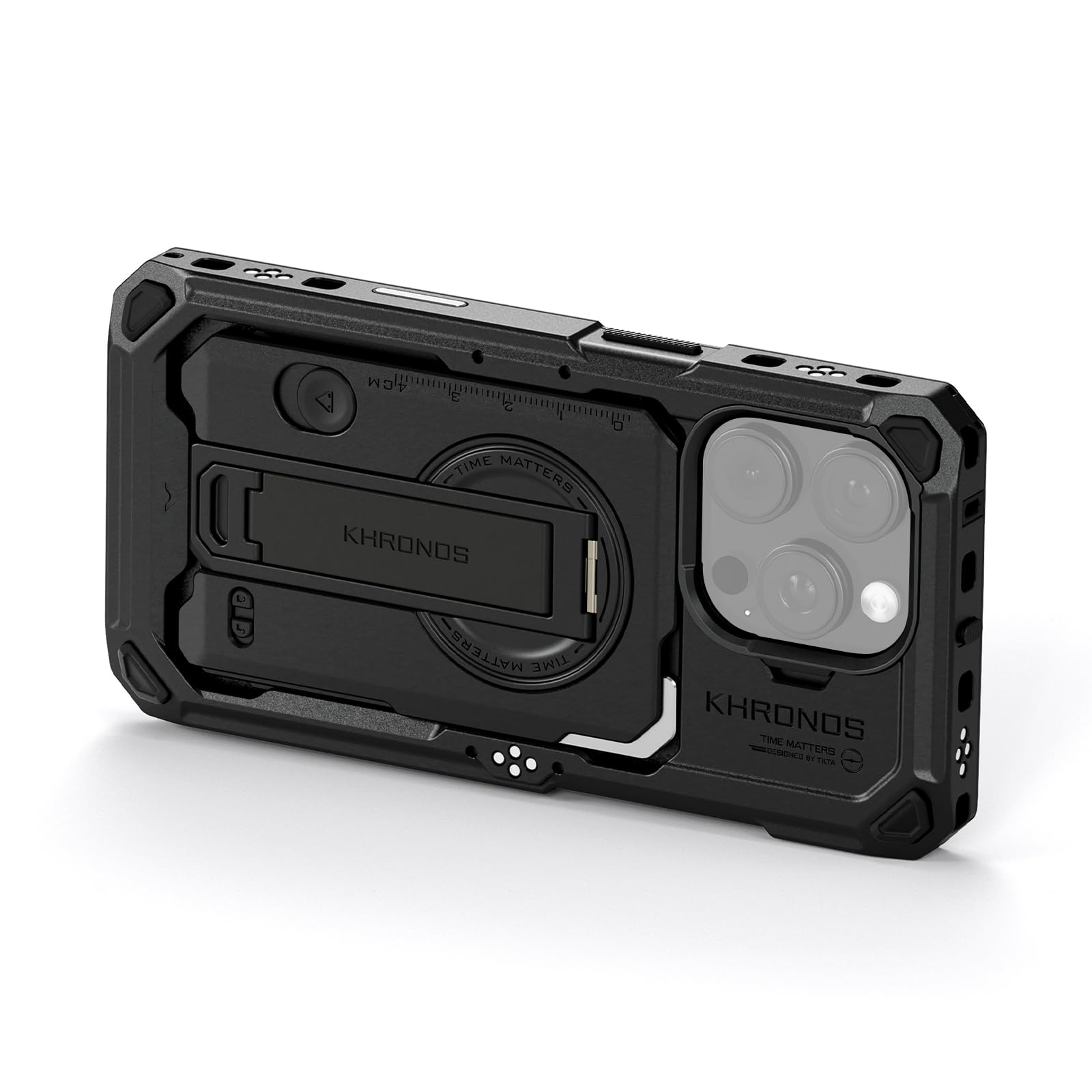 TILTA Khronos - Jaula de teléfono para iPhone 16 Pro, plataforma de video móvil de aleación de aluminio, estabilizador de funda para teléfono inteligente para grabación de vídeo/vlog/videografía,