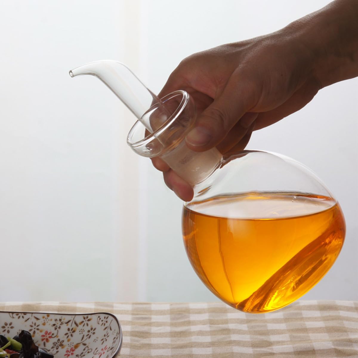 Aceitera para Dispensar Aceite y Vinagre de 500 Ml a Prueba de Fugas de Vidrio Botella Transparente y Funcional Hogar o Restaurante para Cocina