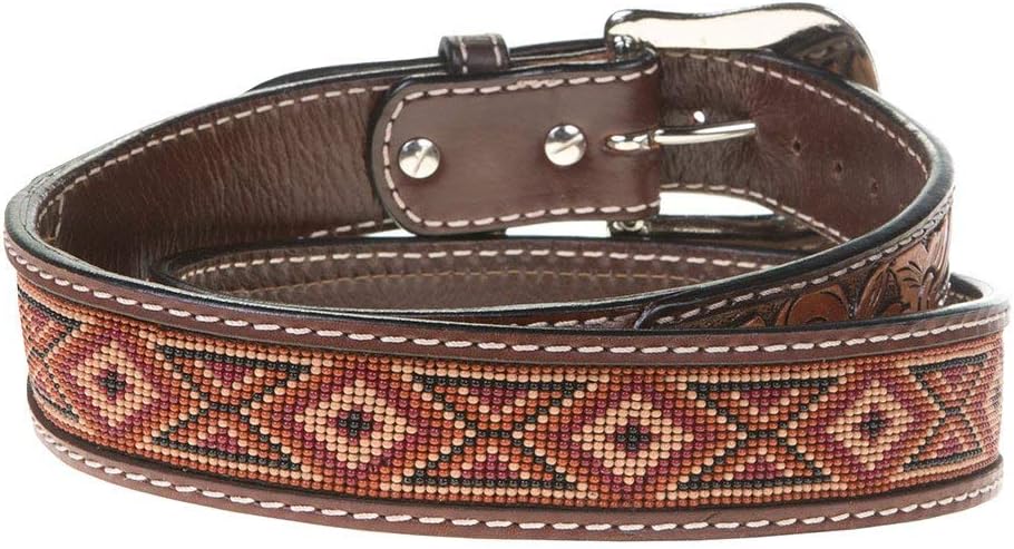 Twisted X Men?s Beaded, Leather, Earth-Tone Belt, Brown, 38 - Image 2
