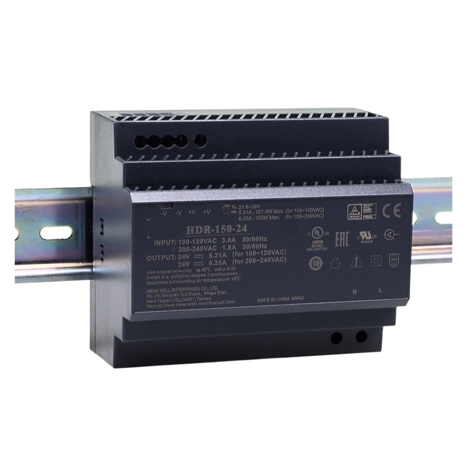 Alimentation 150 W HDR-150-12 convertisseur tension tableau rail DIN