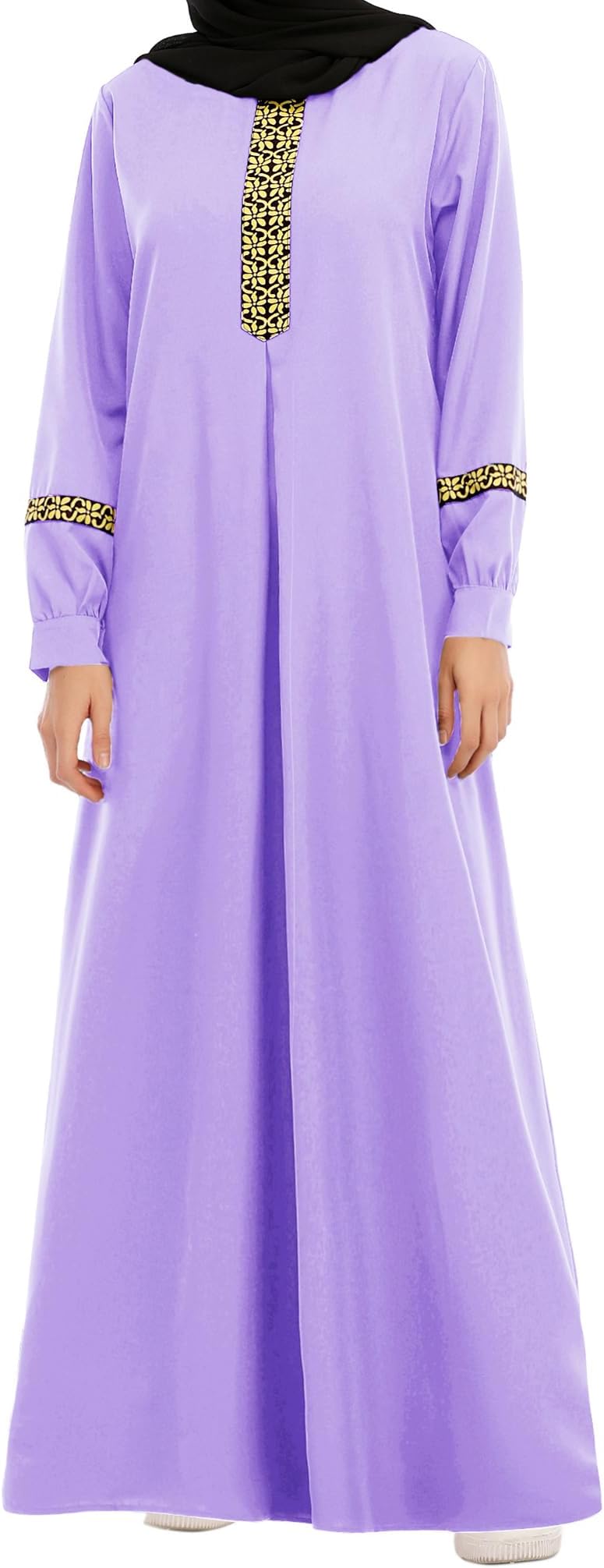 WSPLYSPJYWomens Muslim Abaya Dress Zipper Islamic Robe Pockets Maxi Prayer Clothes with Hijabs