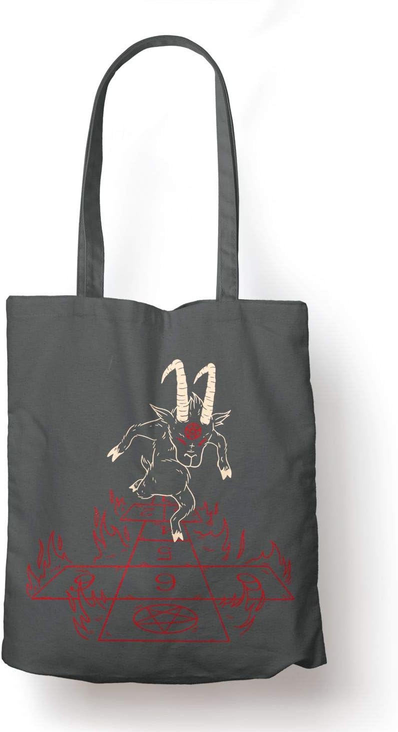 BLAK TEEBLAK TEE Halloween Devil Hopscotch Organic Cotton Reusable Shopping Bag Grey