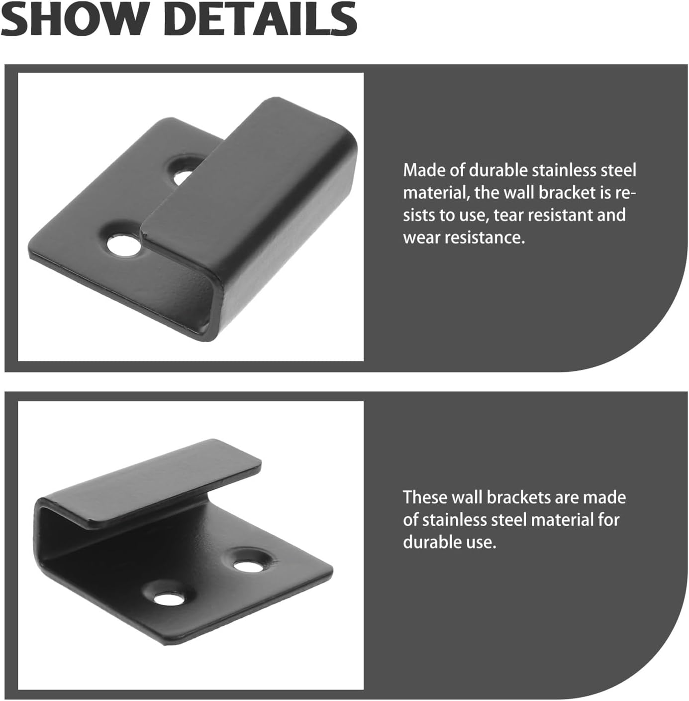 10 Pcs Wall Mounted Holder Tile Pendant Picture Frame Corner Fasteners Bracket Brackets Clips Hanger Mirror Hooks Mounting ( Color : Silver4X3.5CM ), 10918302681