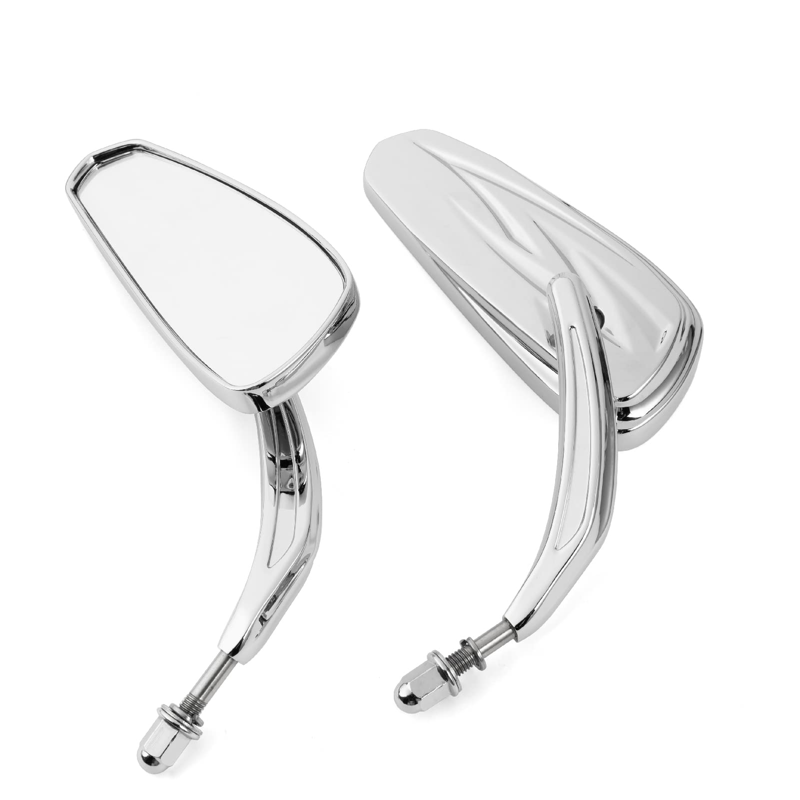 LDJXDADI Motorcycle Chrome Rearview Mirrors for Harley Road King Street Electra Glide Road Glide Dyna Softail Rearview 1982-2018 2019 2020 (Chrome)