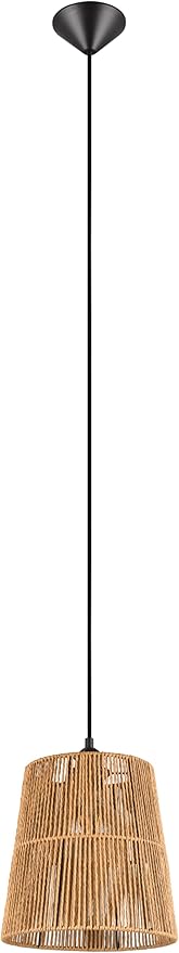 RL LIVE YOUR LIGHT Reality Leuchten hanglamp Holm R31041026, metaal zwart mat, scherm papier bruin, excl. 1x E27