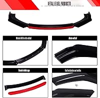 Vista 7 de Kit universal para coche de 4 piezas, alerón divisor de labio de parachoques delantero, kit de carrocería divisor de labio de parachoques delantero