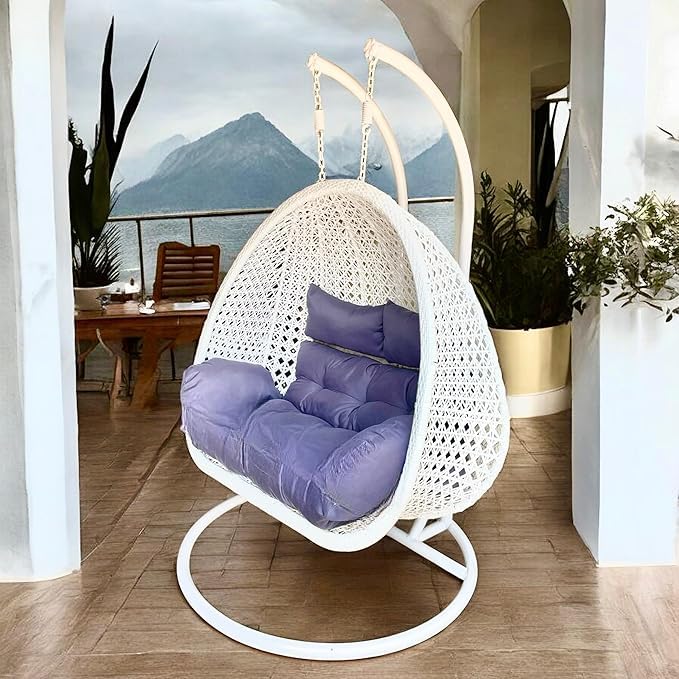 Image of Outdoor Furniture Double Seater Swing, Beautiful Swing with Stand