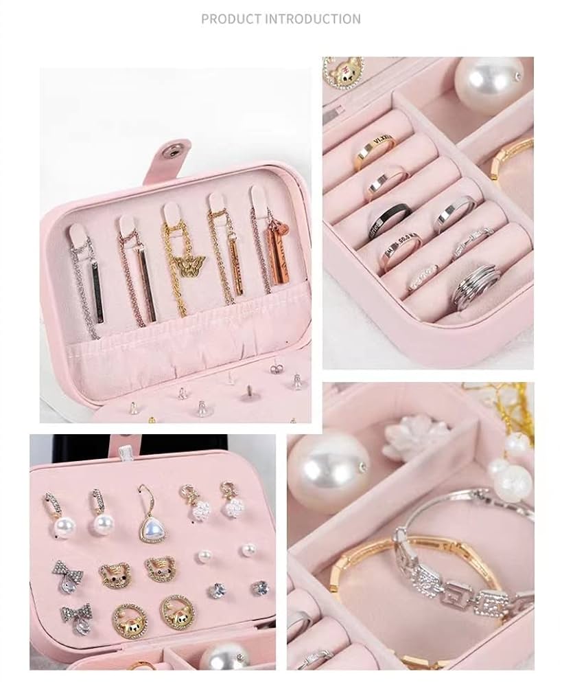 130H05 ジュエリーボックス アクセサリーケース ピンク 指輪 ネックレス 130H05 ジュエリーボックス アクセサリーケース ピンク 指輪