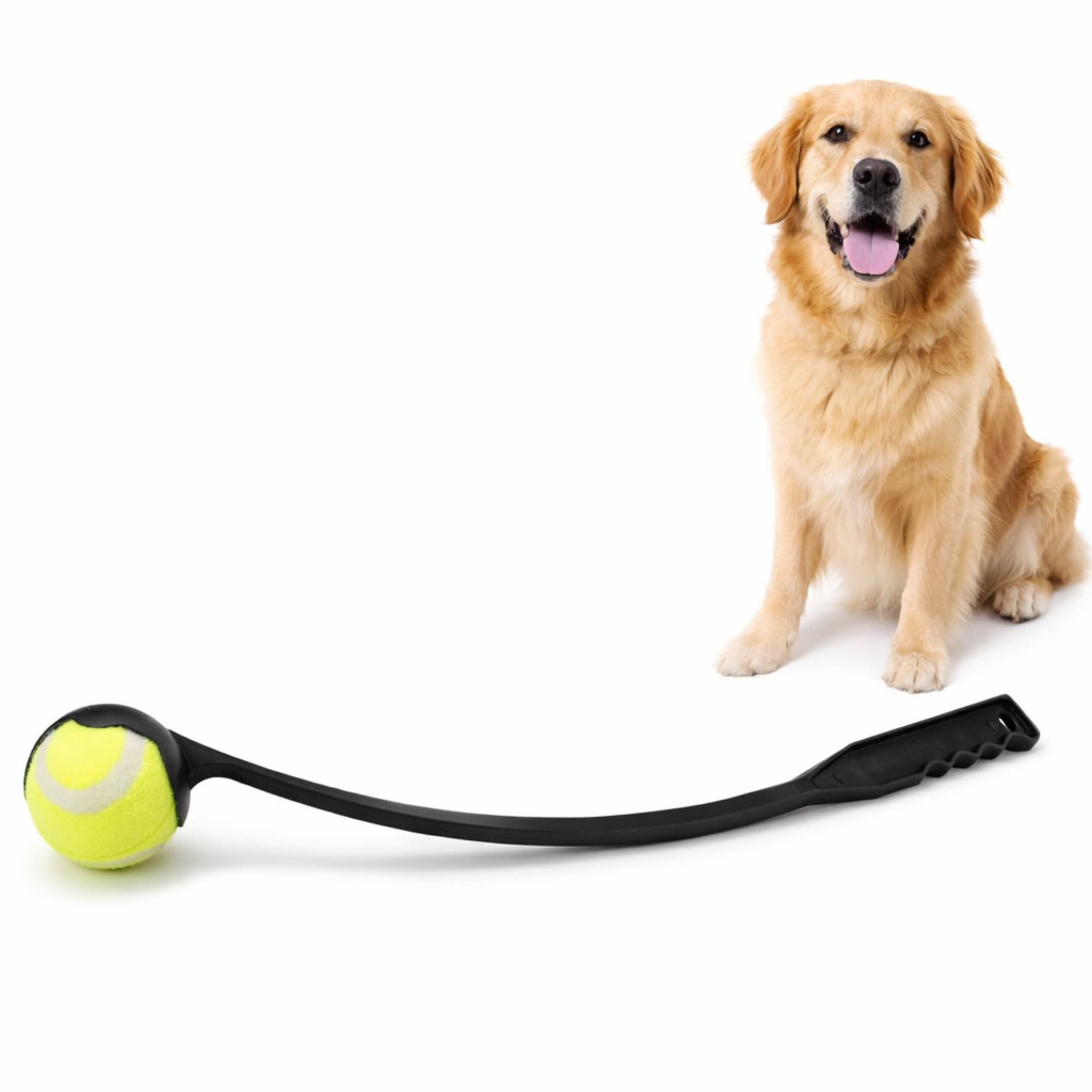 PARENCE. Large Dog Ball Launcher 63cm with Ball - Interactive Dog Toy - Large Plastic Launcher - Random Color