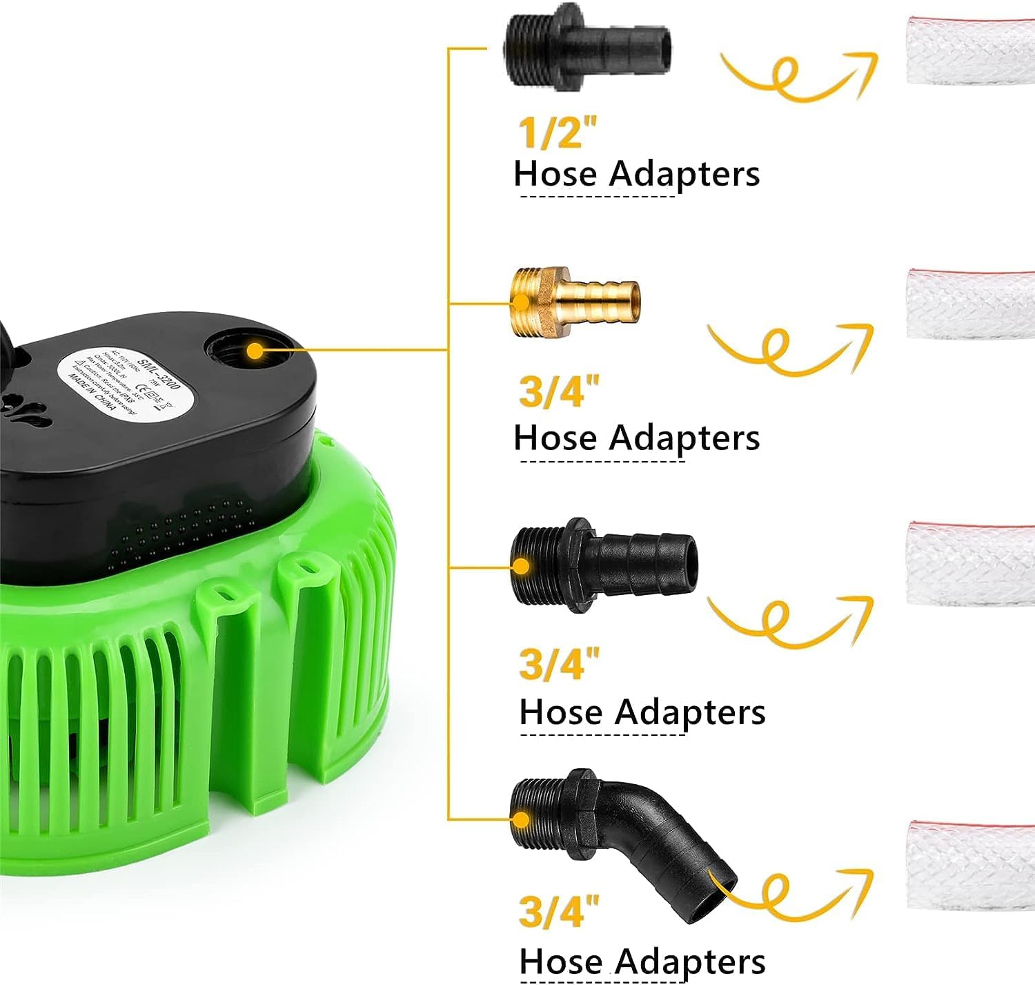 Pool Cover Pump Above Ground, Water Pump for Pool Draining, Submersible Water Pump Sump Pump with 16 Ft Drainage Hose & 25 Ft Extra Long Power Cord