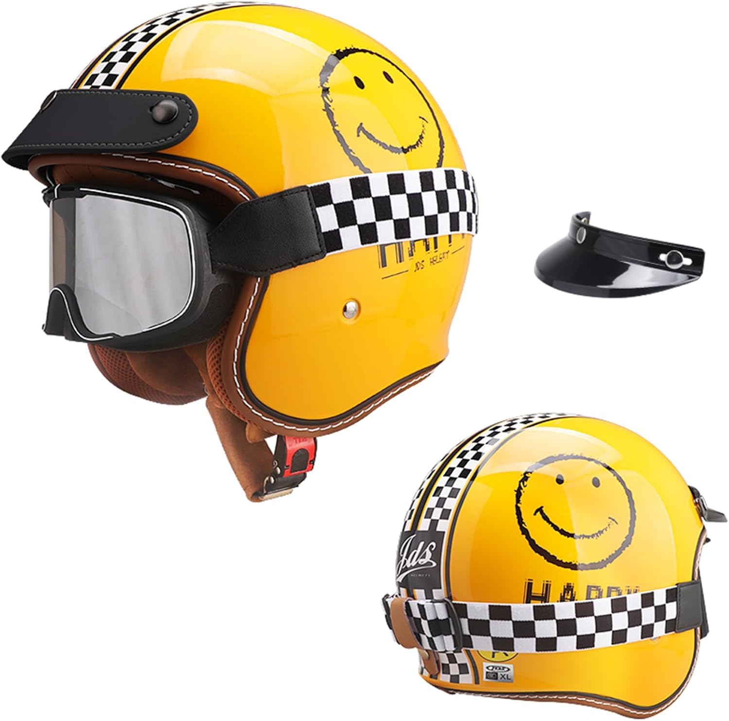 Casco de moto retro para scooter electrico y paseos urbanos en moto jet