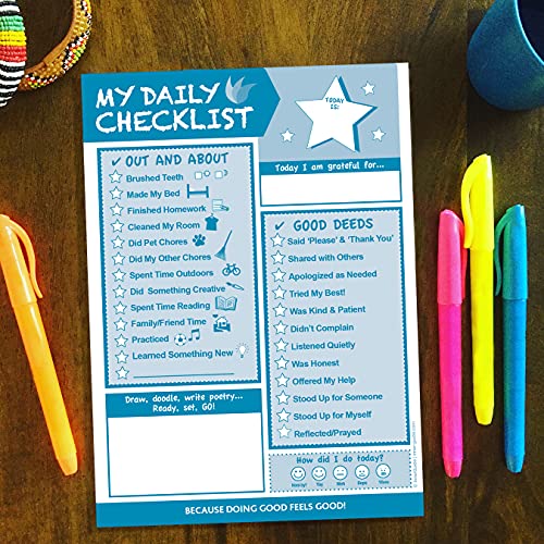 Innerguide Daily Checklist For Kids - Fun Tear Off Planning Pad - 90 Days - Chore List - Educational Tool - Teach Life Skills To Children #TOP2