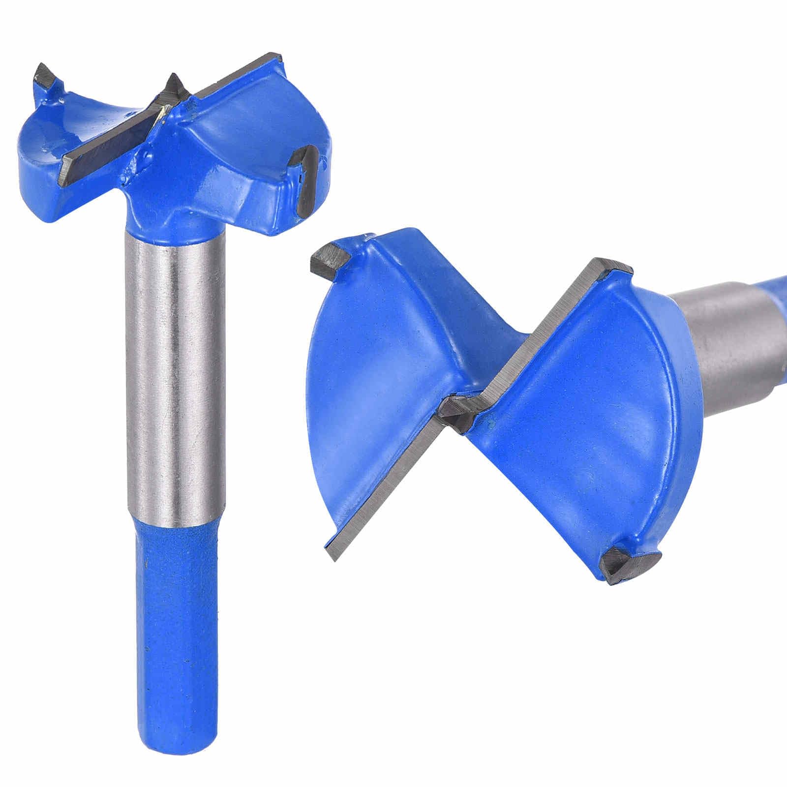 DTGN 55mm Forstner Drill Bits 2-11/64" - 2Pack - Good for Wood Plastic Plywood - 2 Flutes Tungsten Carbide Woodworking Hole Saw Cutter with Hex Shank - Blue