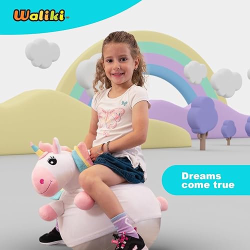 Miniatura 6 de WALIKI Bola de tolva de unicornio | Versión de lujo de la clásica bola de salto | Bola de salto inflable con asas para niños de 3, 4 y 5 años |