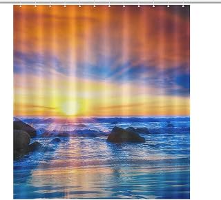 Sunset Shower Curtain Sunset Coronado Beach San Diego Shower Curtain for Bathroom Waterproof Polyester Fabric with 12 Hooks 60x72 Inch