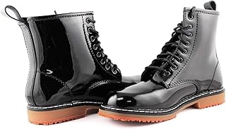 Laforst Womens Slip Resistant Classic Lace Up Boots Black Patent 7.5