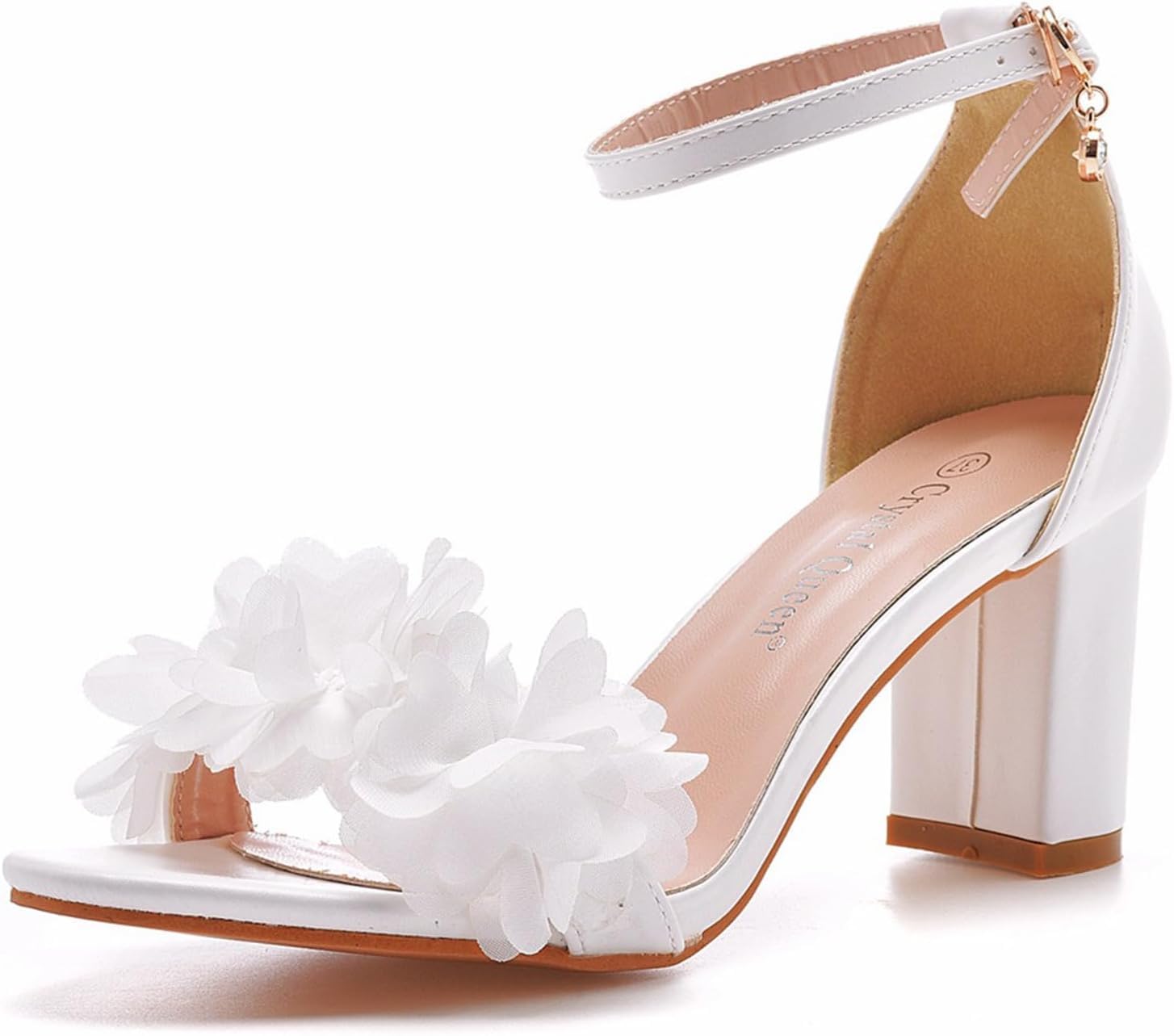 Sandales à talons hauts pour femme : restez stable et chic en blanc 7 cm