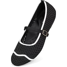 Frank Mully Womens Mesh Mary Jane Flats Round Toe Slip-On Breathable Knitted Comfort Shoes for Daily Walking Work