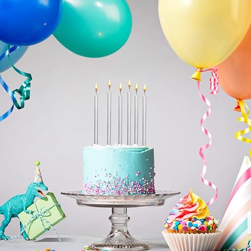 Miniatura 3 de 24 velas largas y delgadas para tartas de cumpleaños velas metálicas para cumpleaños cupcakes color dorado champán