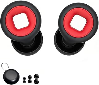 Ear Plugs for Sleeping Noise Cancelling,45db Motorcycle Ear Plugs for Noise Reduction with 8 Eartips (Black and Red, Medium)