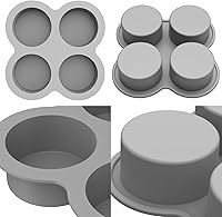 Vista 4 de Silicone Egg Bite Molds- 4 Cups Air Fryer Egg Mold, Silicone Egg Molds Ideal For Muffins, Cakes, Pies, Breads (2 Pcs Red + Gray)