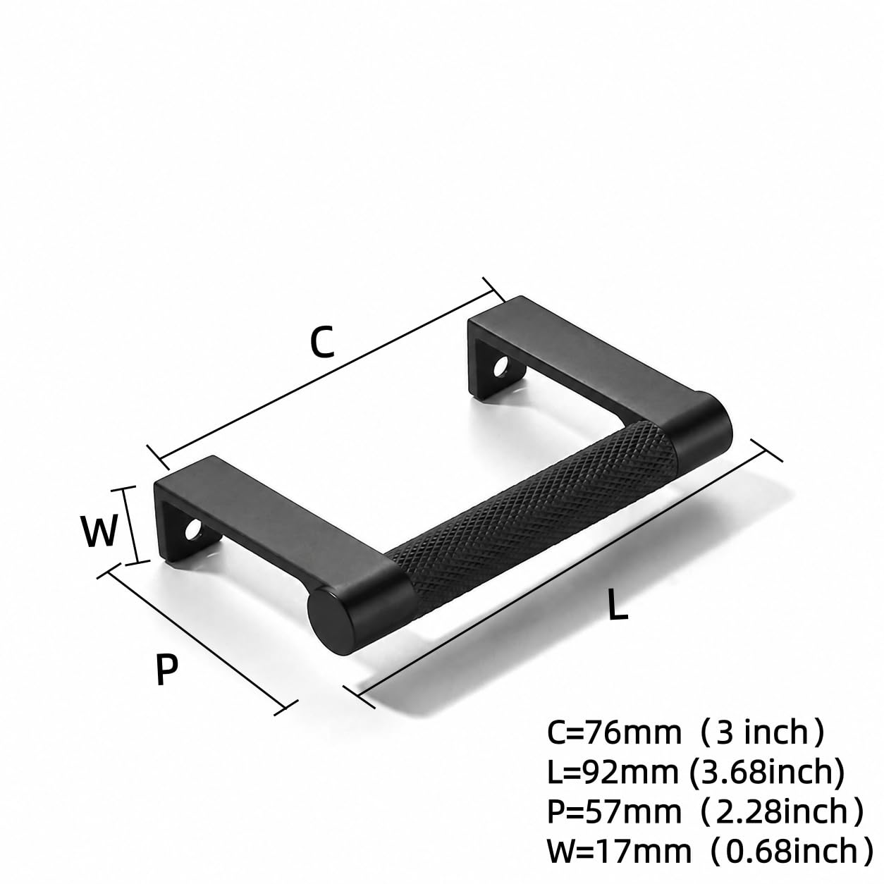 Finger Matte Black Appliance Pull, 3 in (76 mm) — KHTUMEWARE