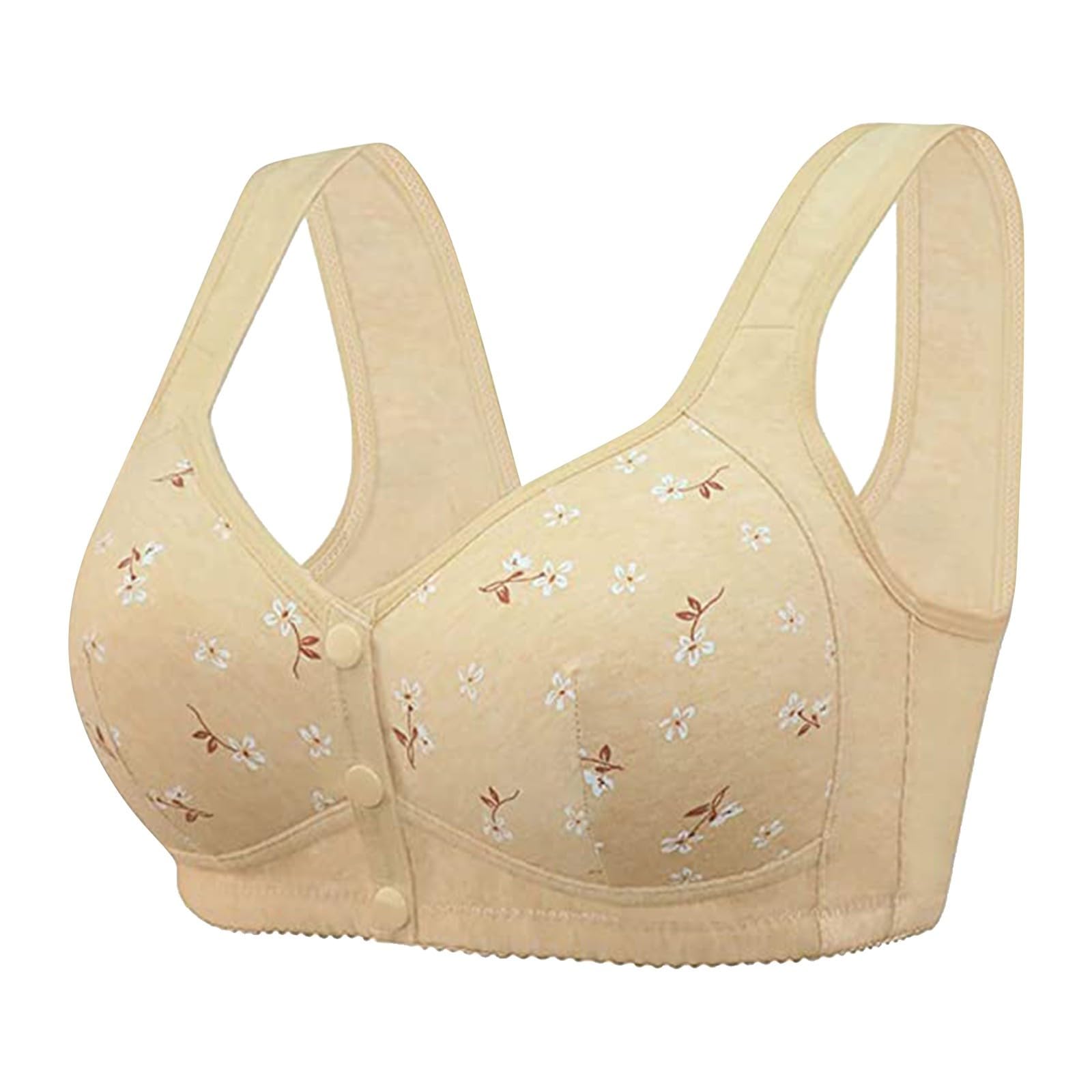 Daisy Bras for Older Women, 2024 No Underwire Summer Breathable Front Closure Bras for Women Push Up Bras