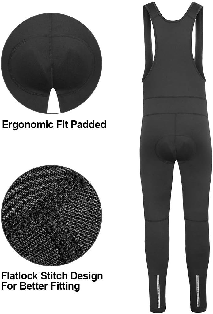 Przewalski Men's Cycling Bib Pants 4D Padded Bike Thermal Bib Tights Leggings Riding Bike Bib Tights-Size M - Image 3