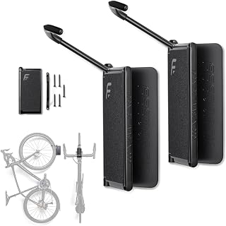 Feedback Sports Velo Hinge 2.0 Pivoting Swivel Bike Wall Mount, 2 Pack | Two wall mounts organize multiple bikes vertically; pivoting design saves floor space in garages and apartments