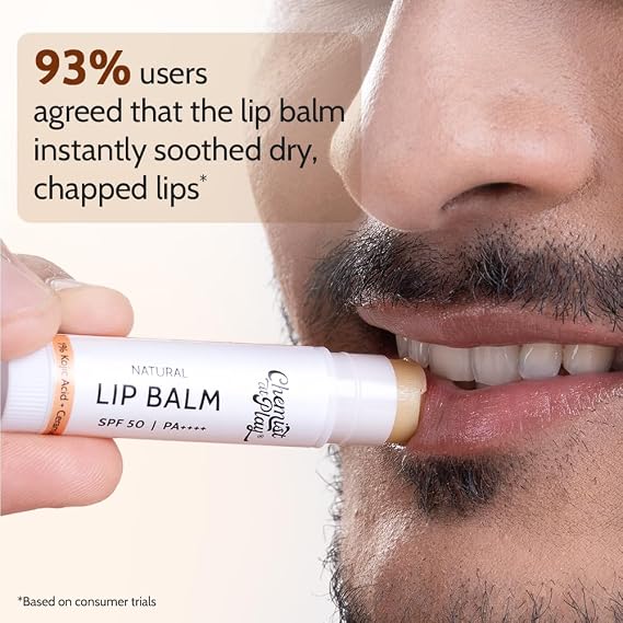 Chemist At Play's Natural Lip Balm| Repairs Chapped Lips Brightens Dark Lips | 1% Kojic Acid| SPF 50 PA++++| For men and women| 4.5gm