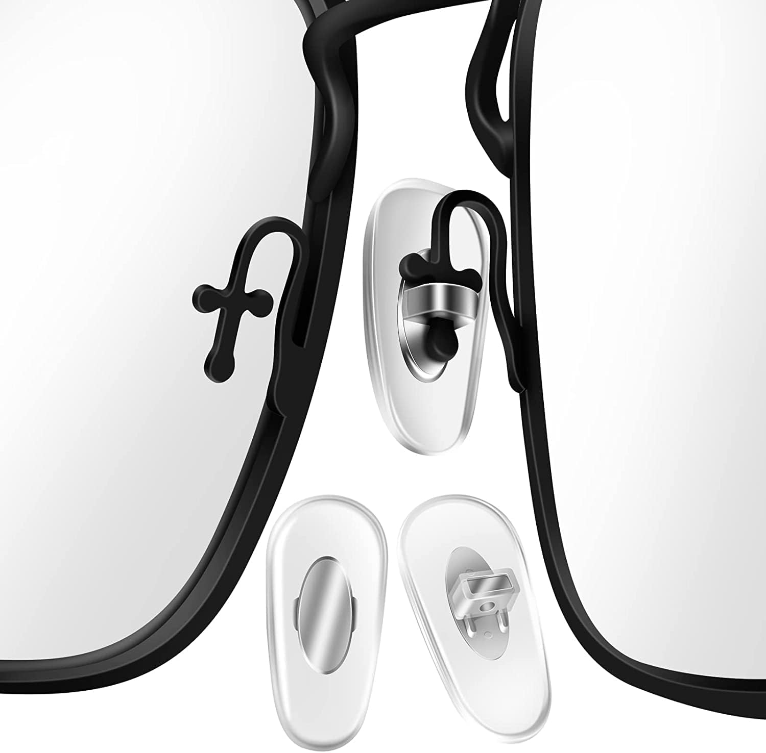 5 Pairs Nose Pads Replacement for RB3549, RB3609, RB3671, RB4263, RB4071, RB6336, RB7140, RB8415 and More Plug-in RB Sunglasses Eyeglasses Models - Silver