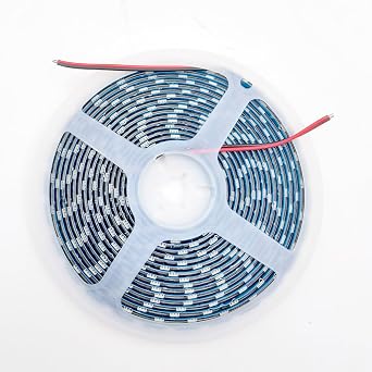16.4ft 5M Black PCB 5050 LED Strip Waterproof IP65 300 SMD Board DC 12V Flexible Light Red, Blue, Green, Warm White, White, UV, RGB (White)