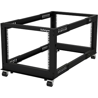 StarTech 4POSTRACK8U Server Rack, Open Frame, 19 inches, 8U, 4 Posts, Depth