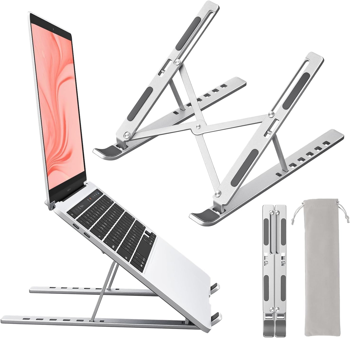 Suporte para Notebook Ergonômico Dobrável em Alumínio Ajustável com 7 ...