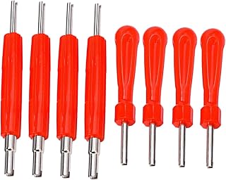 TOKIDNY 8piezas Destornillador De Núcleo De Válvula Para Coche Bicicleta y Camión Herramienta De Reparación Extractor De Núcleos De Herramientas De Reparación Color Rojo Cabezales Simples