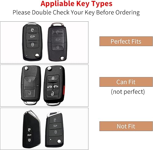 Miniatura 2 de Funda para llavero compatible con VW Volkswagen, funda de TPU suave para llave de VW Jetta Golf Polo MK6 Passat Tiguan Beetle
