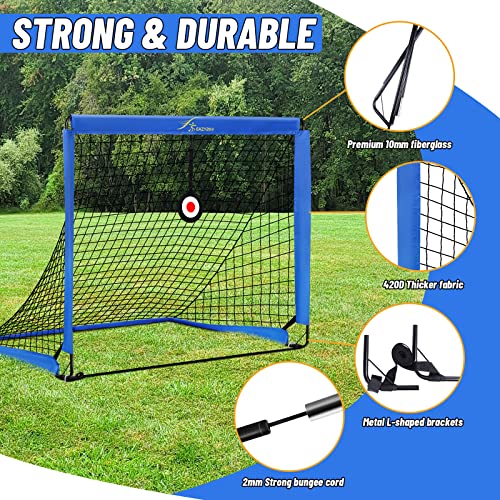Eazy2Hd Kids Soccer Goals For Backyard, 2 Pack 4’X 3’Portable Soccer Net For Backyard With Agility Ladder, Pop Up Toddler Soccer Goal Training Equipment Gifts For Kids And Youth #TOP2