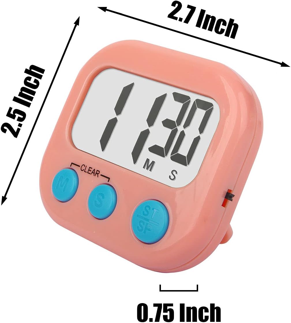 AOUCE 2Pack Classroom Timers for Teachers Kids Digital Timer Pink White