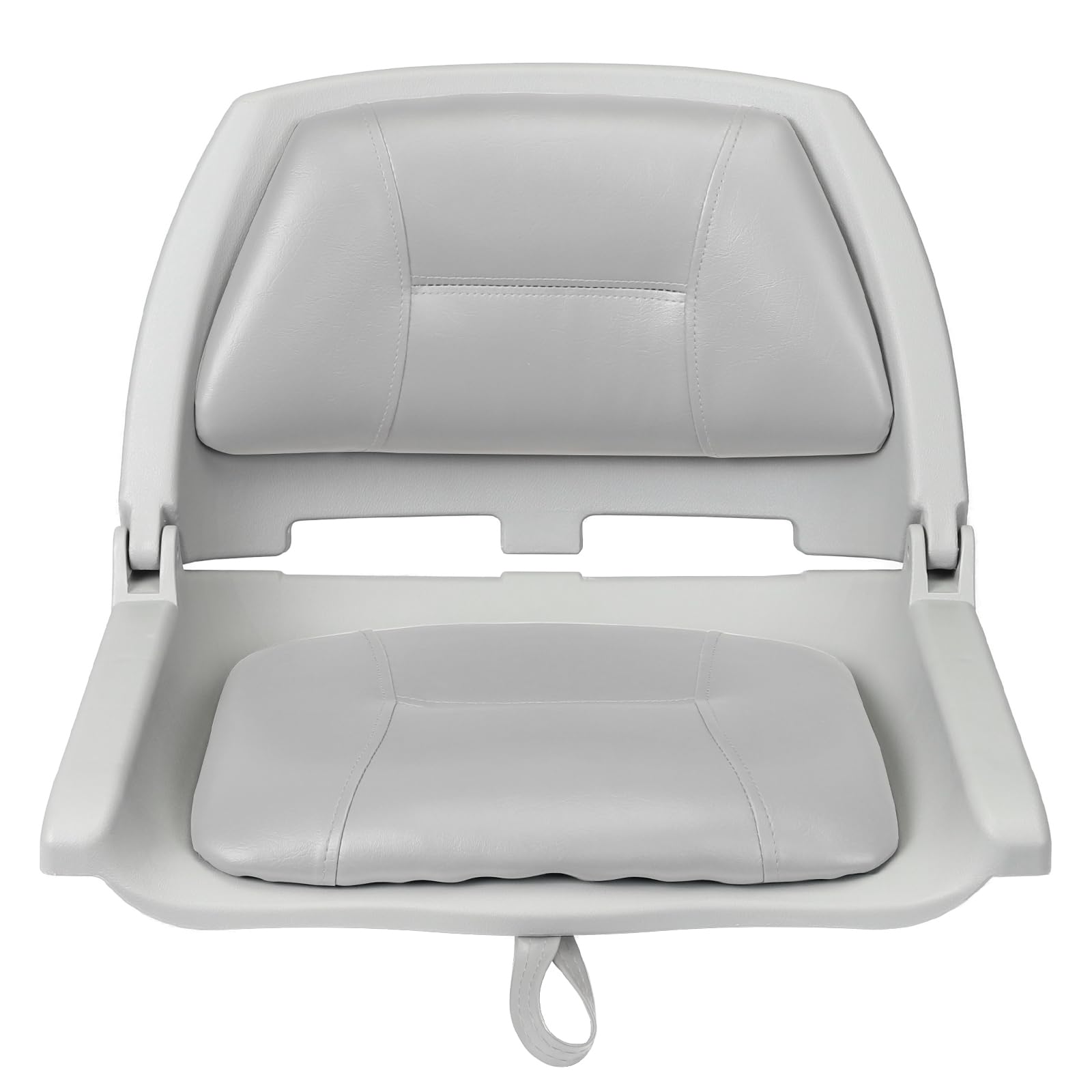 ERGOSEAT Seggiolino pieghevole per barca da pesca imbottito con schienale (grigio-guscio)