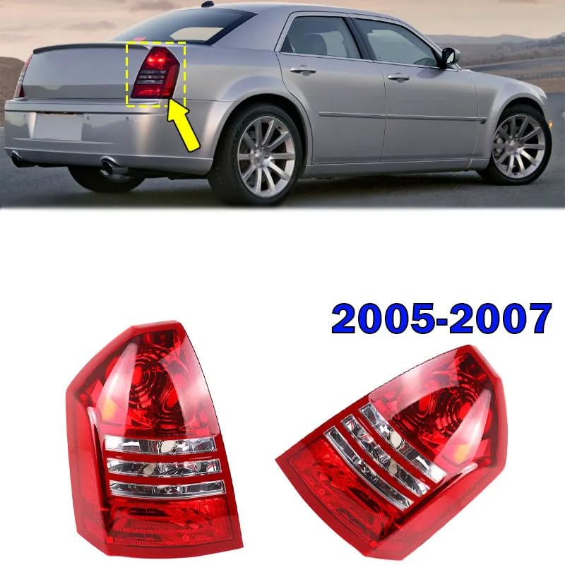 HZTKXADV Car Rear Brake Light Taillight Housing Tail Light Cover for Chrysler 300 300C 2005 2006 2007