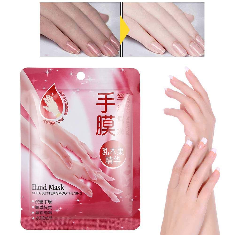 Peeling Handmaske, 7Pair Shea Butter Hand Feuchtigkeitsspendende Glättungshandschuhe Peeling Hautpflege Hautreparatur Handmaske Handbehandlung Für alternde Hände