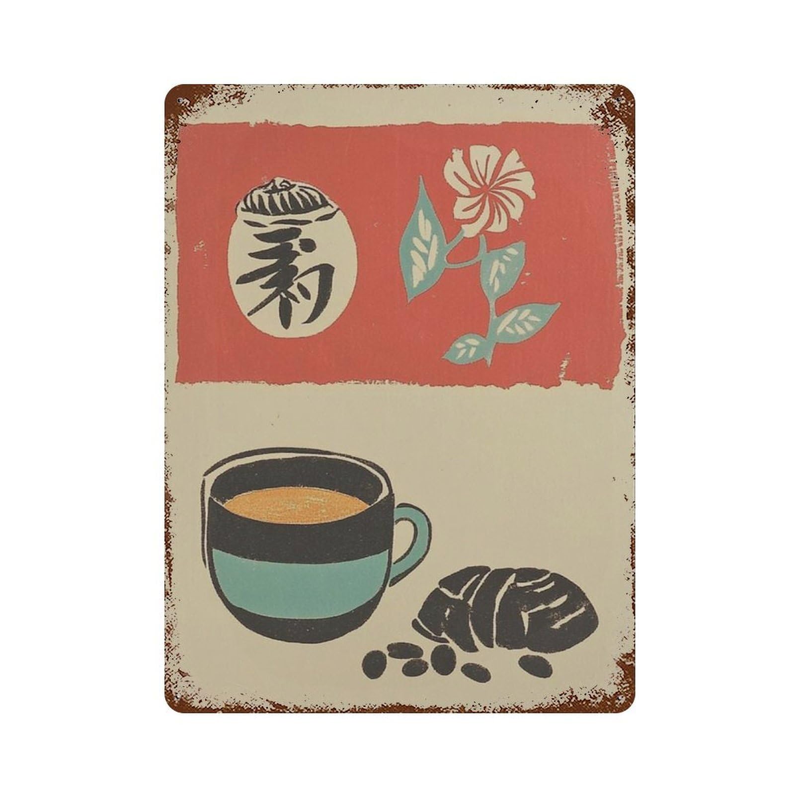xiaoxiaoshen Coffee Kitchen Retro Food Japanese Style Cafe Breakfast Wall Decor Art Metal Tin Poster Modern Home Decor Art Home Bar Shop Decorations Vintage Sign 40x30cm