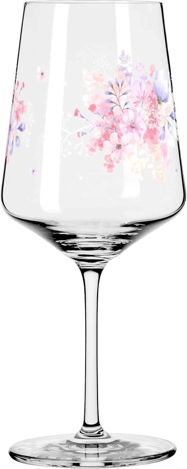 RITZENHOFF 3461009 Aperitif Glass 500 ml Set of 2 Summer Sonett Series Flower Meadow Design Made in Germany Pink Purple Pink